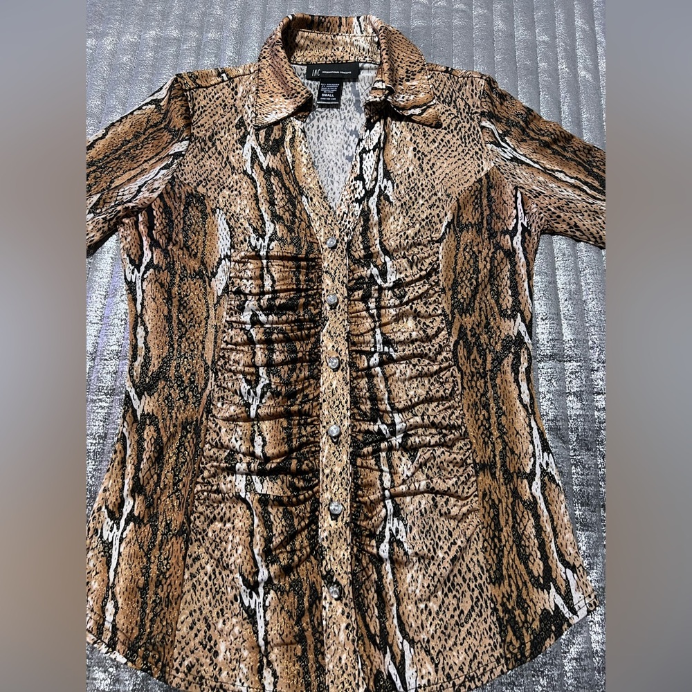 INC International Concepts Snake Print Blouse